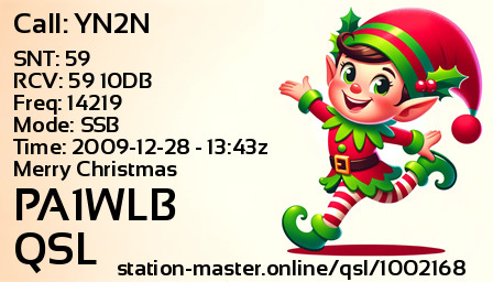 QSL Card for PA1WLB QSO with YN2N