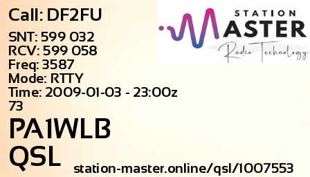 QSL Card for PA1WLB QSO with DF2FU
