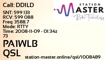 QSL Card for PA1WLB QSO with DD1LD