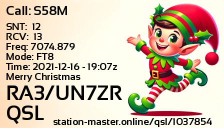 QSL Card for RA3/UN7ZR QSO with S58M