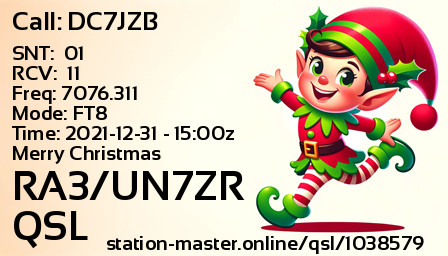 QSL Card for RA3/UN7ZR QSO with DC7JZB