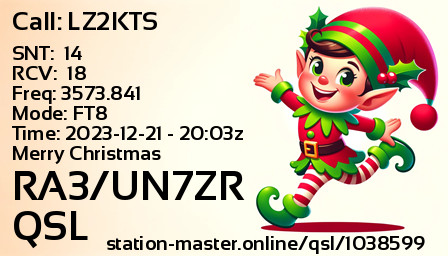 QSL Card for RA3/UN7ZR QSO with LZ2KTS