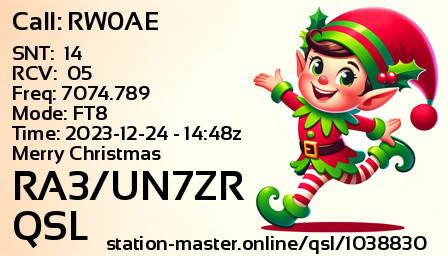 QSL Card for RA3/UN7ZR QSO with RW0AE