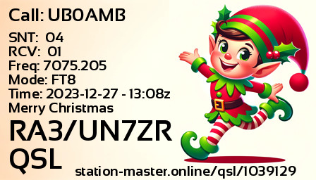 QSL Card for RA3/UN7ZR QSO with UB0AMB