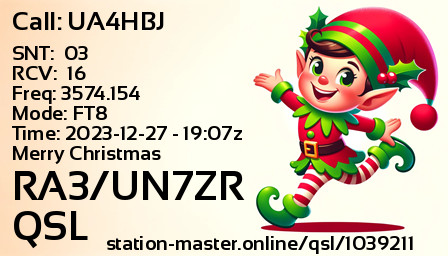 QSL Card for RA3/UN7ZR QSO with UA4HBJ
