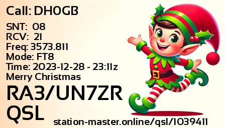QSL Card for RA3/UN7ZR QSO with DH0GB