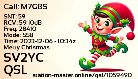 QSL Card for SV2YC QSO with M7GBS