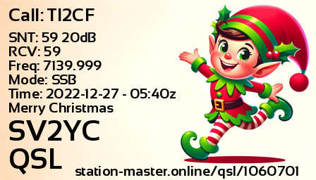 QSL Card for SV2YC QSO with TI2CF