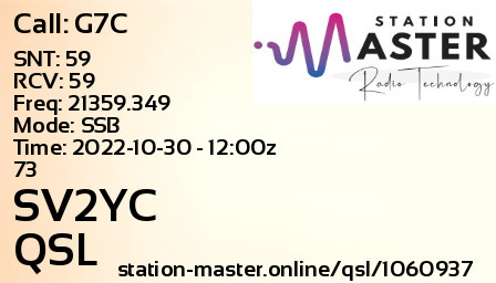 QSL Card for SV2YC QSO with G7C