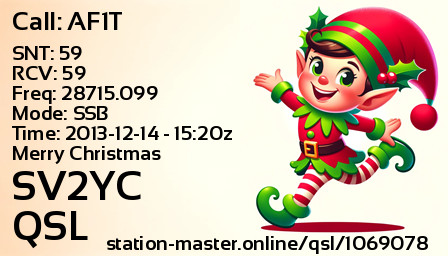 QSL Card for SV2YC QSO with AF1T