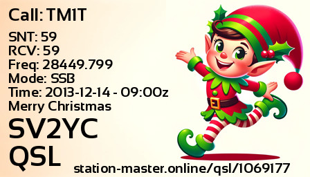 QSL Card for SV2YC QSO with TM1T
