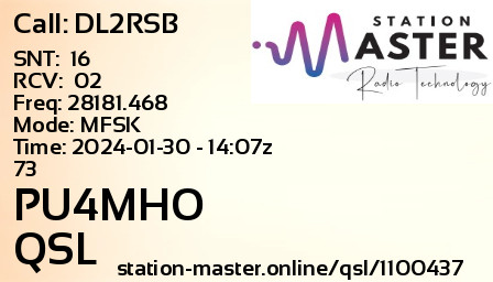 QSL Card for PU4MHO QSO with DL2RSB