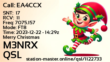 QSL Card for M3NRX QSO with EA4CCX