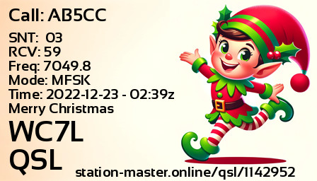 QSL Card for WC7L QSO with AB5CC