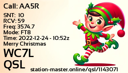 QSL Card for WC7L QSO with AA5R