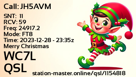 QSL Card for WC7L QSO with JH5AVM