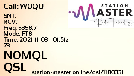 QSL Card for N0MQL QSO with W0QU