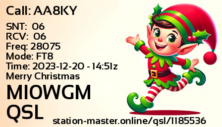 QSL Card for MI0WGM QSO with AA8KY