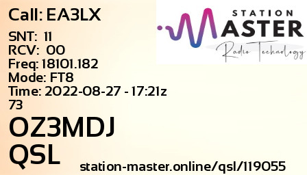 QSL Card for OZ3MDJ QSO with EA3LX