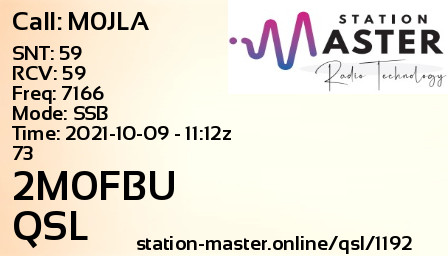 QSL Card for 2M0FBU QSO with M0JLA