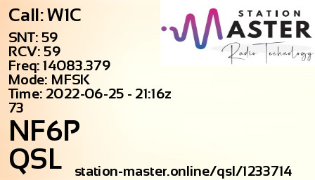QSL Card for NF6P QSO with W1C