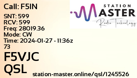 QSL Card for F5VJC QSO with F5IN