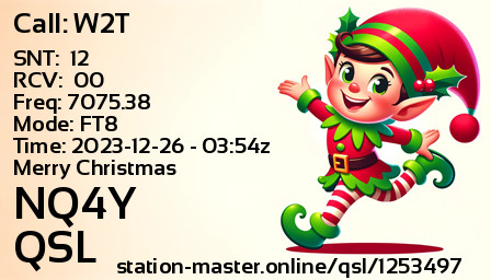 QSL Card for NQ4Y QSO with W2T