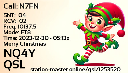 QSL Card for NQ4Y QSO with N7FN