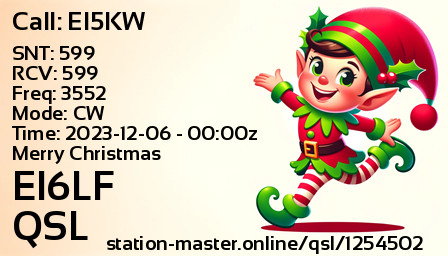 QSL Card for EI6LF QSO with EI5KW