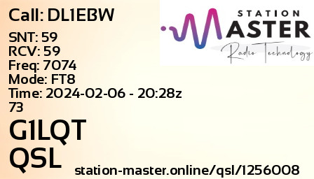 QSL Card for G1LQT QSO with DL1EBW