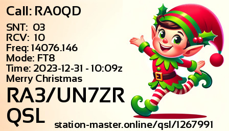 QSL Card for RA3/UN7ZR QSO with RA0QD