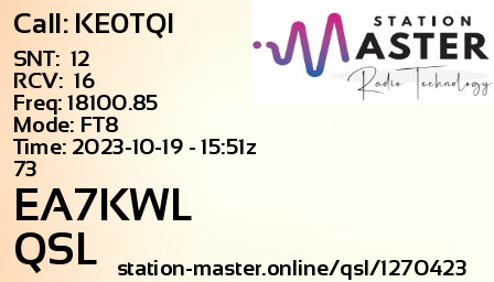 QSL Card for EA7KWL QSO with KE0TQI
