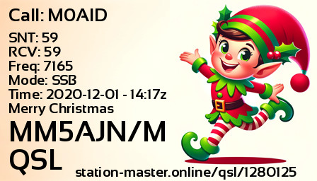QSL Card for MM5AJN/M QSO with M0AID