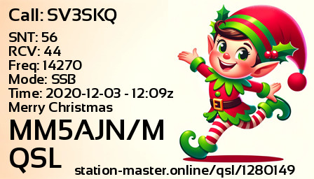 QSL Card for MM5AJN/M QSO with SV3SKQ