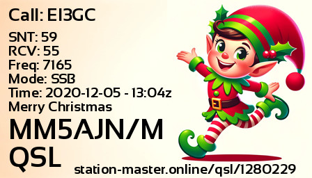 QSL Card for MM5AJN/M QSO with EI3GC