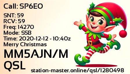 QSL Card for MM5AJN/M QSO with SP6EO