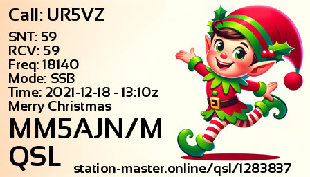 QSL Card for MM5AJN/M QSO with UR5VZ