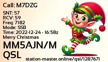 QSL Card for MM5AJN/M QSO with M7DZG