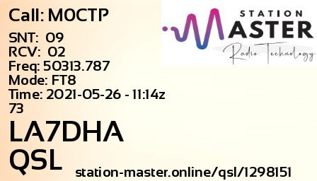 QSL Card for LA7DHA QSO with M0CTP