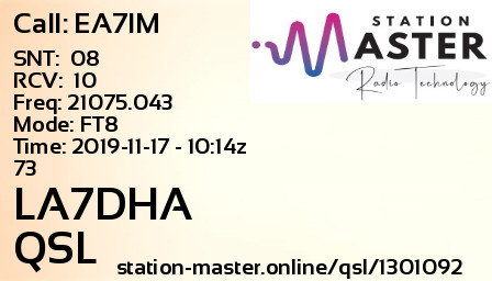 QSL Card for LA7DHA QSO with EA7IM