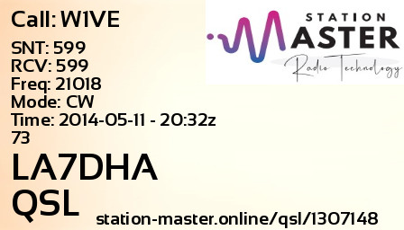 QSL Card for LA7DHA QSO with W1VE