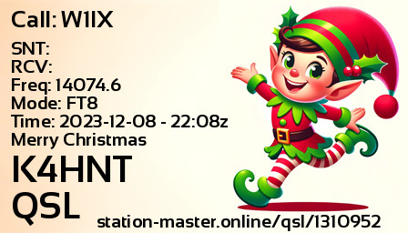 QSL Card for K4HNT QSO with W1IX