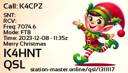 QSL Card for K4HNT QSO with K4CPZ