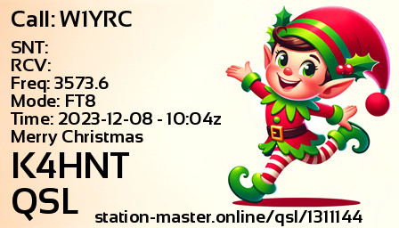QSL Card for K4HNT QSO with W1YRC