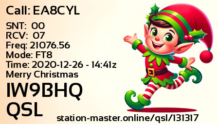 QSL Card for IW9BHQ QSO with EA8CYL