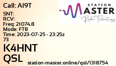 QSL Card for K4HNT QSO with AI9T