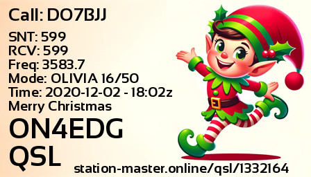 QSL Card for ON4EDG QSO with DO7BJJ