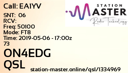 QSL Card for ON4EDG QSO with EA1YV