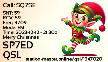 QSL Card for SP7ED QSO with SQ7SE