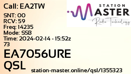 QSL Card for EA7056URE QSO with EA2TW